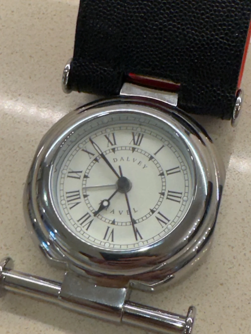 Men’s Red and Black Travel Clock Watch
